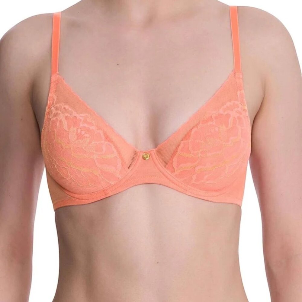 Natori Flora Contour Underwire T-Shirt Bra 34DDD Coral Lace